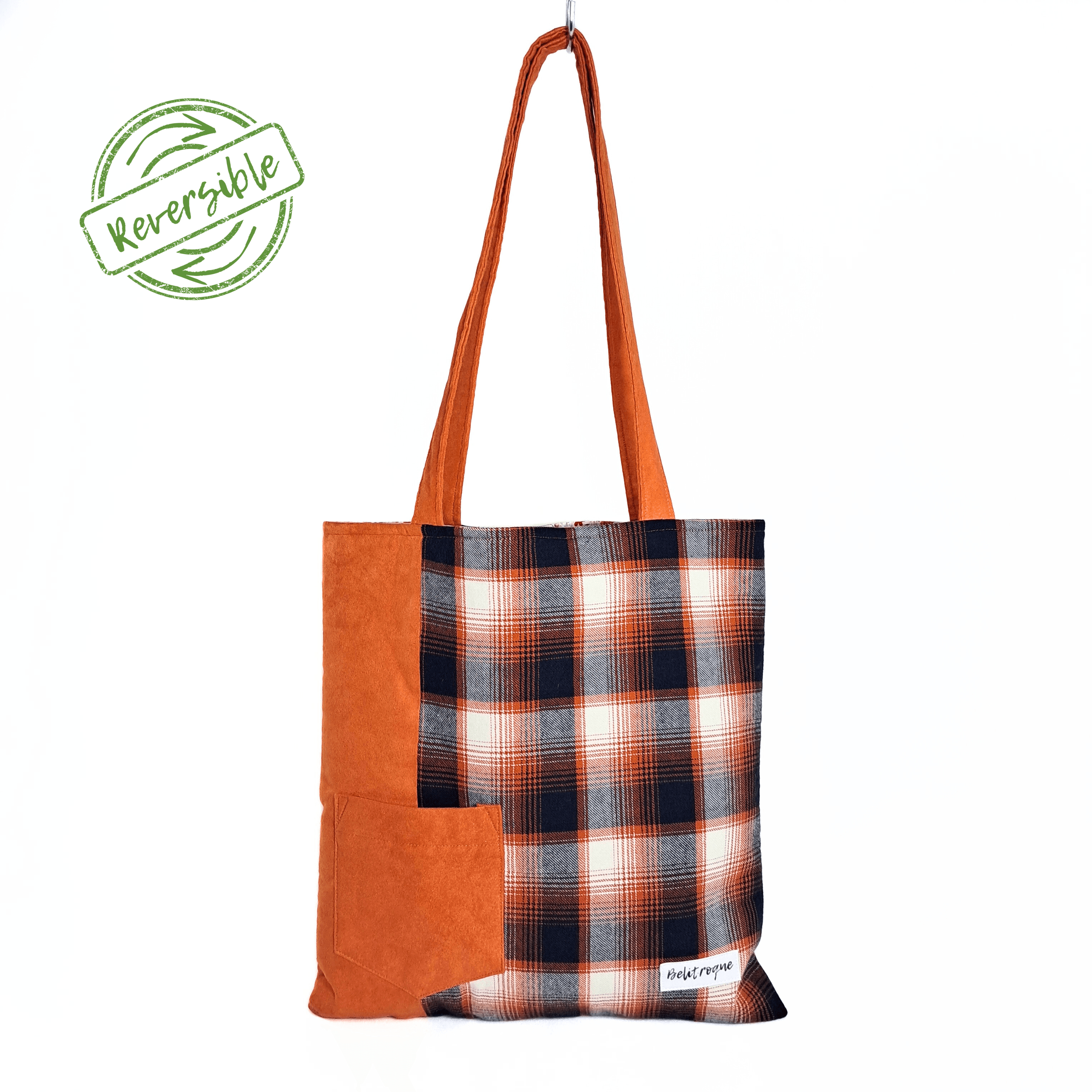 Totebag reversible naranja "Farrah"
