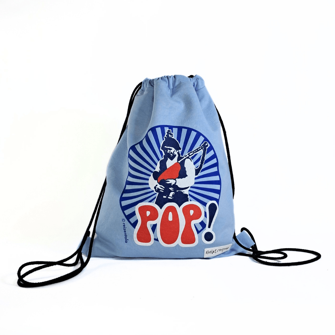 Mochila saco azul "Gaiteiro Pop"