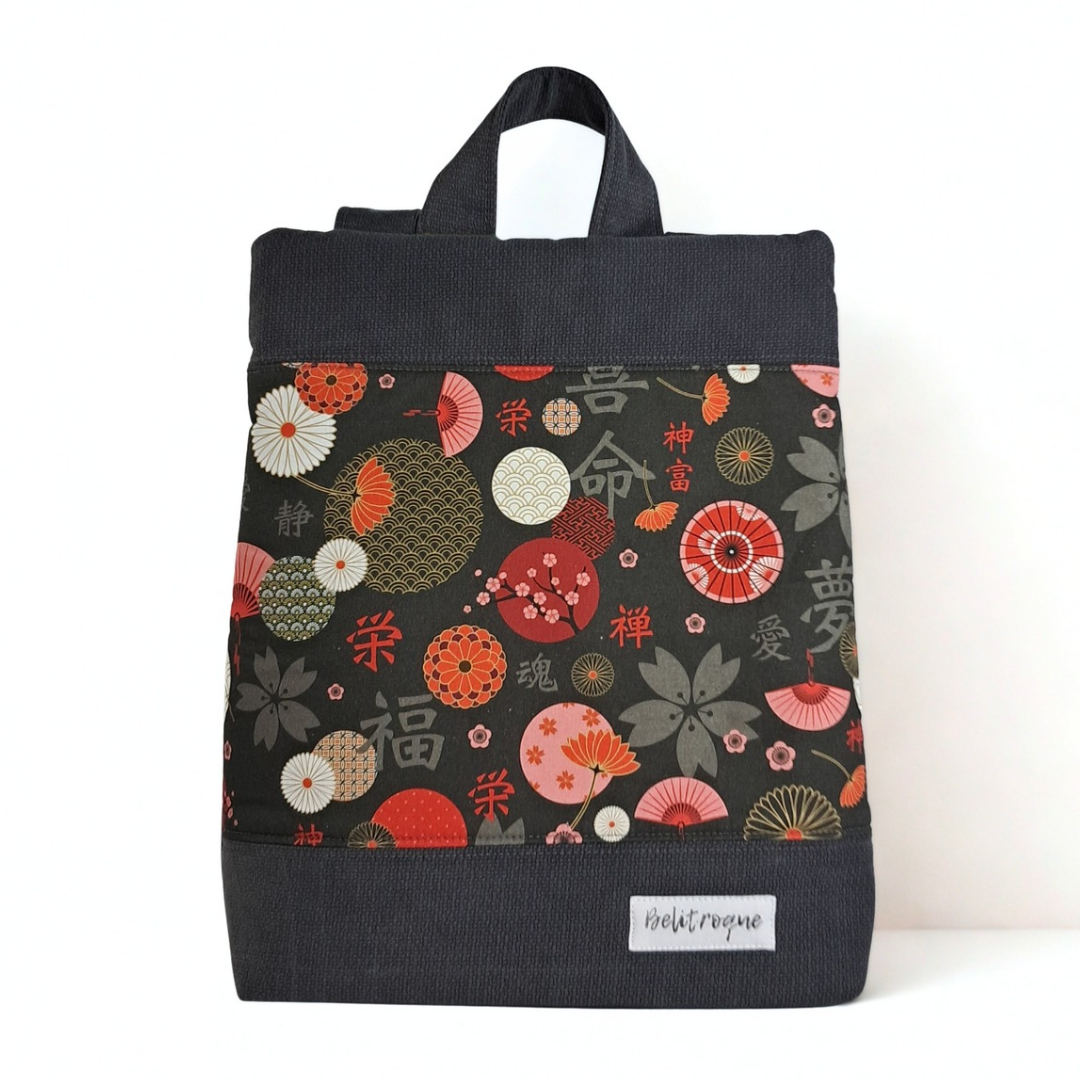 Mochila antirrobo gris "Kanji"