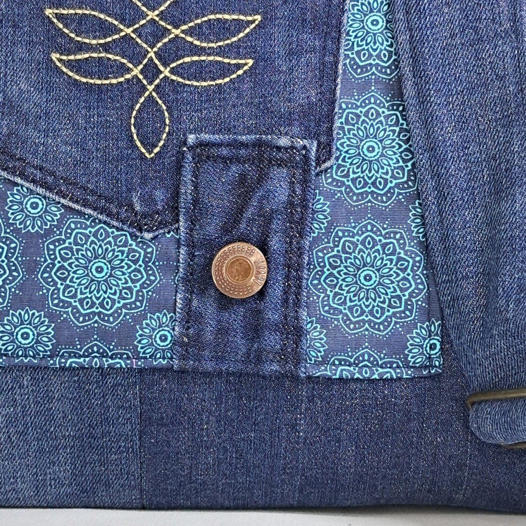 Mochila azul vaquera "Mandalas" - Imagen 4