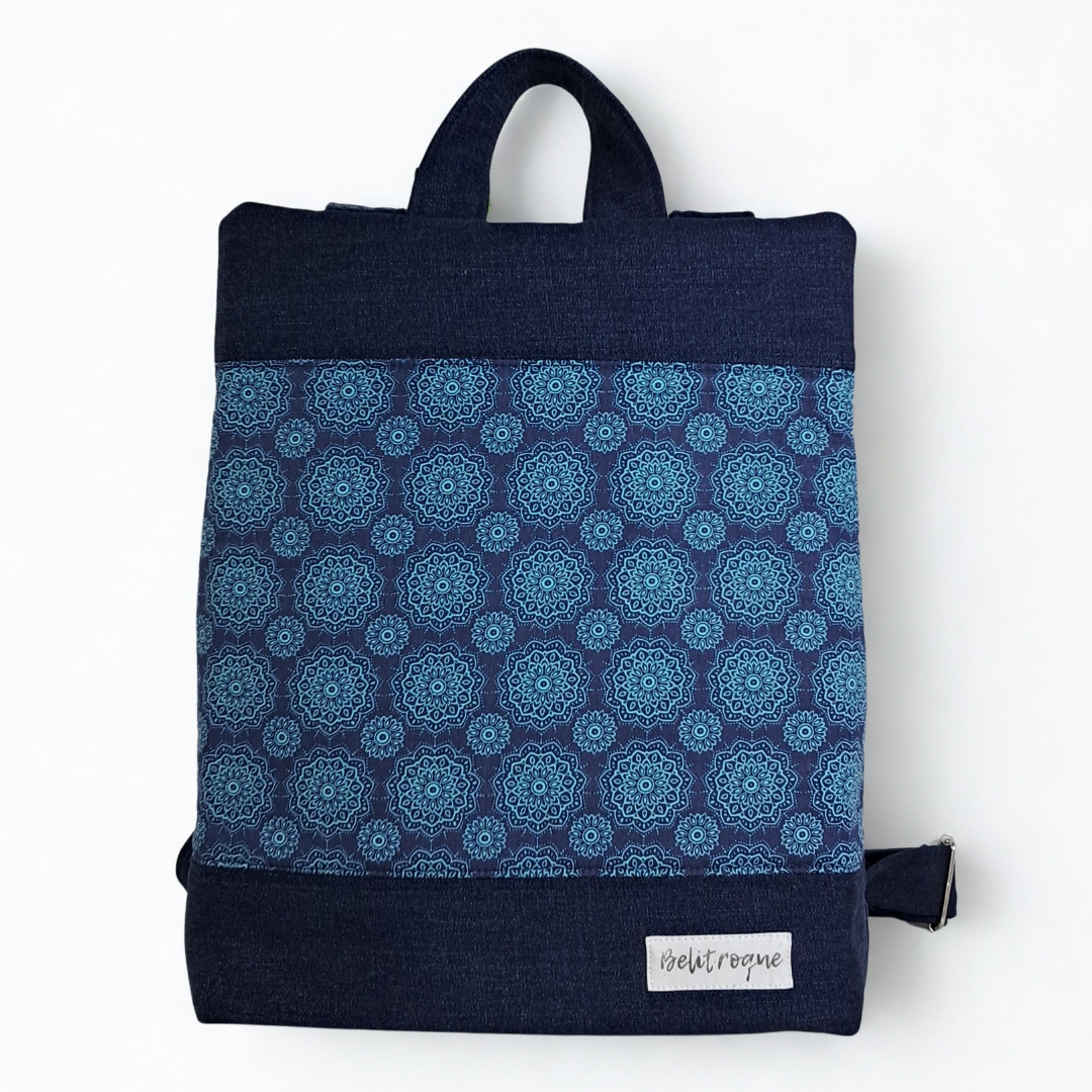 Mochila antirrobo azul "Mandalas"